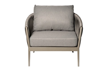 39AR-KRES-3691 SER Кресло "Муза" серое 81,5*88,5*75см, оплетка"лента"