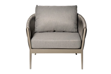 39AR-KRES-3691 SER Кресло "Муза" серое 81,5*88,5*75см, оплетка"лента"