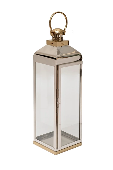 79MAL-3322-72 Подсвечник нерж.сталь/стекло h72 см