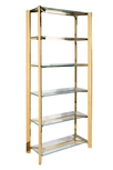 GY-08728 Стеллаж стекло прозр/золото 80*35*180см