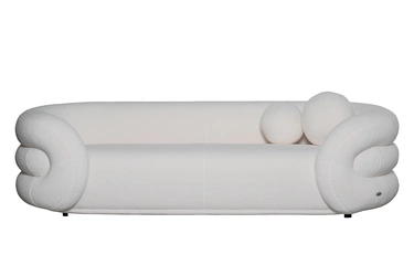 ZW-22024 Диван трехместный иск.мех белый 229*95*61см