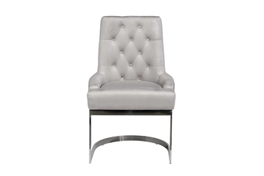76AR-62105 Стул велюр светло-серый/хром 65*61*93см