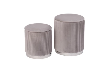 GY-08220 Банкетка велюр серый/хром (2 в 1) d35,5*49см/d30,5*39см