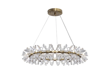 92EL-80241 Люстра подвесная латунь, стекло прозр. d60см