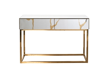 KFG197 Консоль зеркальная c золотым декором 120*42*79см