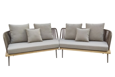 129KN-03042 Диван угловой "BAYLEY" уличный серый 280*84*75см