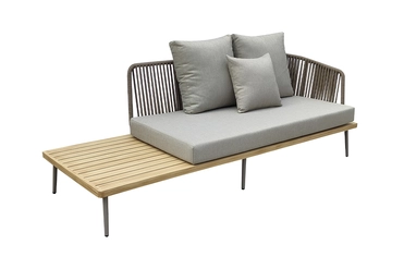 129KN-03046 Диван трехместный правосторонний "BAYLEY" уличный серый  220*84*75см