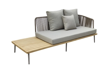 129KN-03046 Диван трехместный правосторонний "BAYLEY" уличный серый  220*84*75см