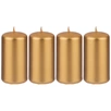 348-447 Набор свечей из 4 штук d4*8 см золотой металлик