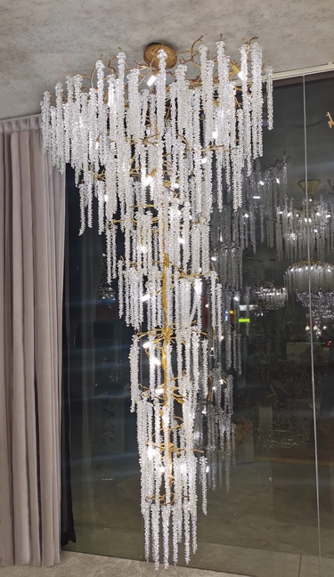 86-70632 Люстра каскадная d.80*h200 см, металл цвет золото
