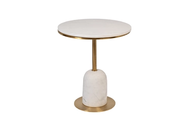 76AR-07000 Стол журнальный мрамор белый d50*58см