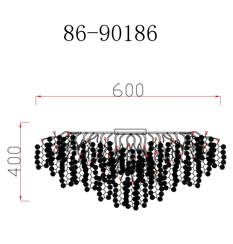 86-90186 Люстра TENERA круглая потолочн. d.60*h.40см, золото