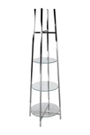 47ED-00500 Стеллаж прозр.стекло/хром 53*53*183см