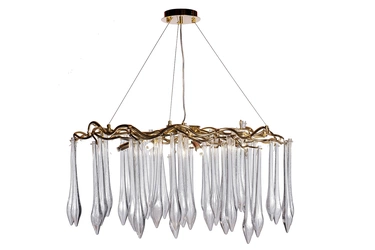 86-80358 Люстра круглая "Капли" d.80*h.50см, золото