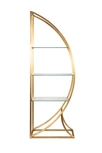 KFG087/2 Стеллаж "Полусфера" прозрачное стекло/золото матовый 71*48*202см