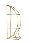 KFG087/2 Стеллаж "Полусфера" прозрачное стекло/золото матовый 71*48*202см