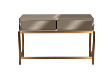 KFG210 Консоль 2 ящика зеркало бронза/золото 120*42*76 см