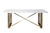 30F-14780 Стол обеденный белый / браш.золото 200*100*76см