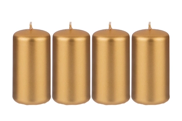 348-861 Набор свечей из 4 штук d4*7 см золотой металлик