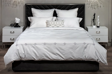 175SMR-17502 Комплект постельного белья с вышивкой Арктик, серый, Двуспальный кинг сайз (220*240)