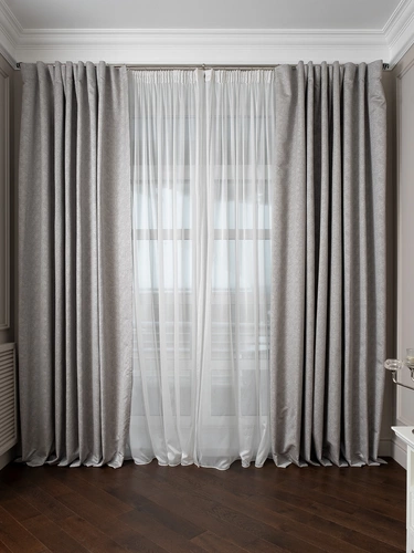 121GD-00005/1 Портьера Gloss сер 275*260