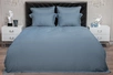 180JOD-18012 Комплект постельного белья Муар, бамбук, сине-зеленый, Семейный (145*210-2шт)