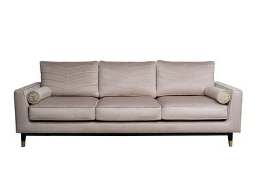 Диван Madrid Memory с кантом трехм. без мех.,велюр бежевый Colt021+Colt030