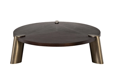 58DB-17191 Стол журнальн.Kong темный орех d161,5*43см,столешница d140