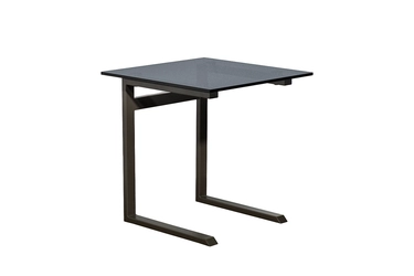 57EL-11011 Стол журнальный приставной серый, стекло тонированное 50*50*50см