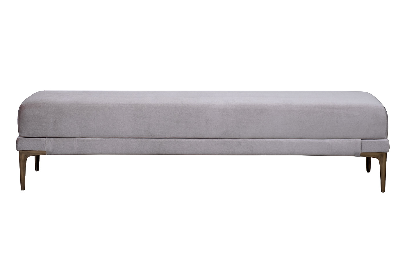 Банкетка Prima на метал опорах серая Velvet SER 40*160*40см