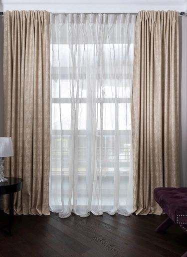 121GD-00021 Портьера HOUSTON бежевый 275*260см