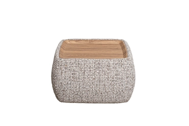 Столик прикроватный мягкий Runa шенилл серая Seppia Ser 49*49*27см