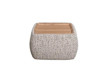 Столик прикроватный мягкий Runa шенилл серая Seppia Ser 49*49*27см