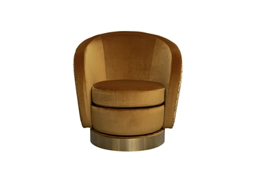 Кресло Napoli вращающееся, велюр принт Pad31+Latt ORANG 76*76*76см