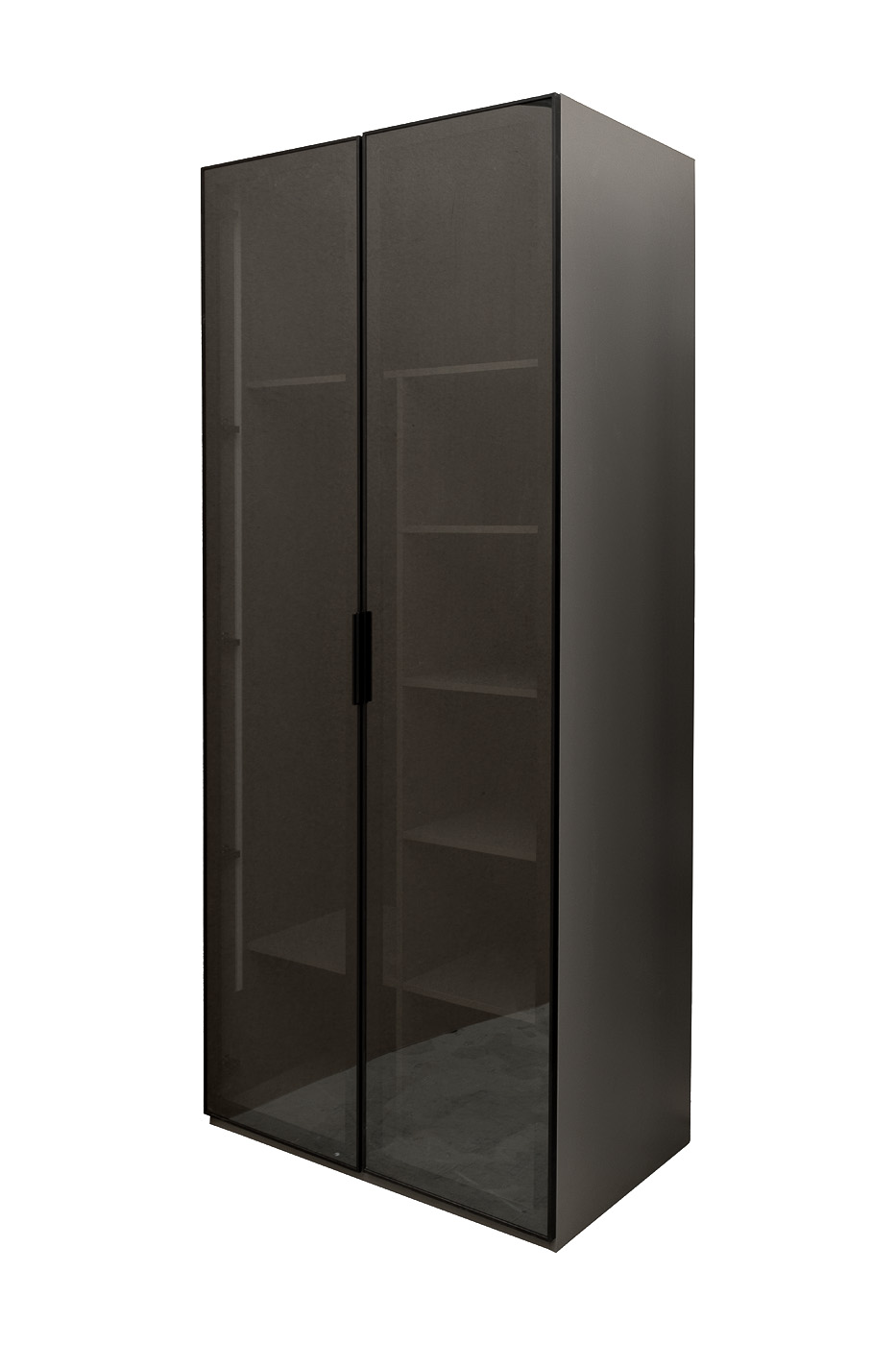 GD-10013-6-2 Шкаф Alto двухд с полками, цвет серый Кобальт, дверцы стекло(тонир) 100*57*230.5см