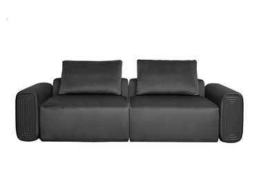 Диван трехместный Turin с мех т.серый велюр Colt1003 255*120**68см