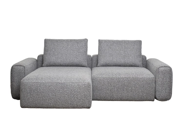 Диван трехместный Turin с канапе и мех черно/серый Santo1606 255*163,5**68см