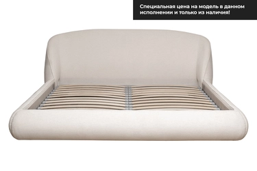 Кровать Palazzo 180 без мех.шенилл экрю Natur Ecru 215*240*90см