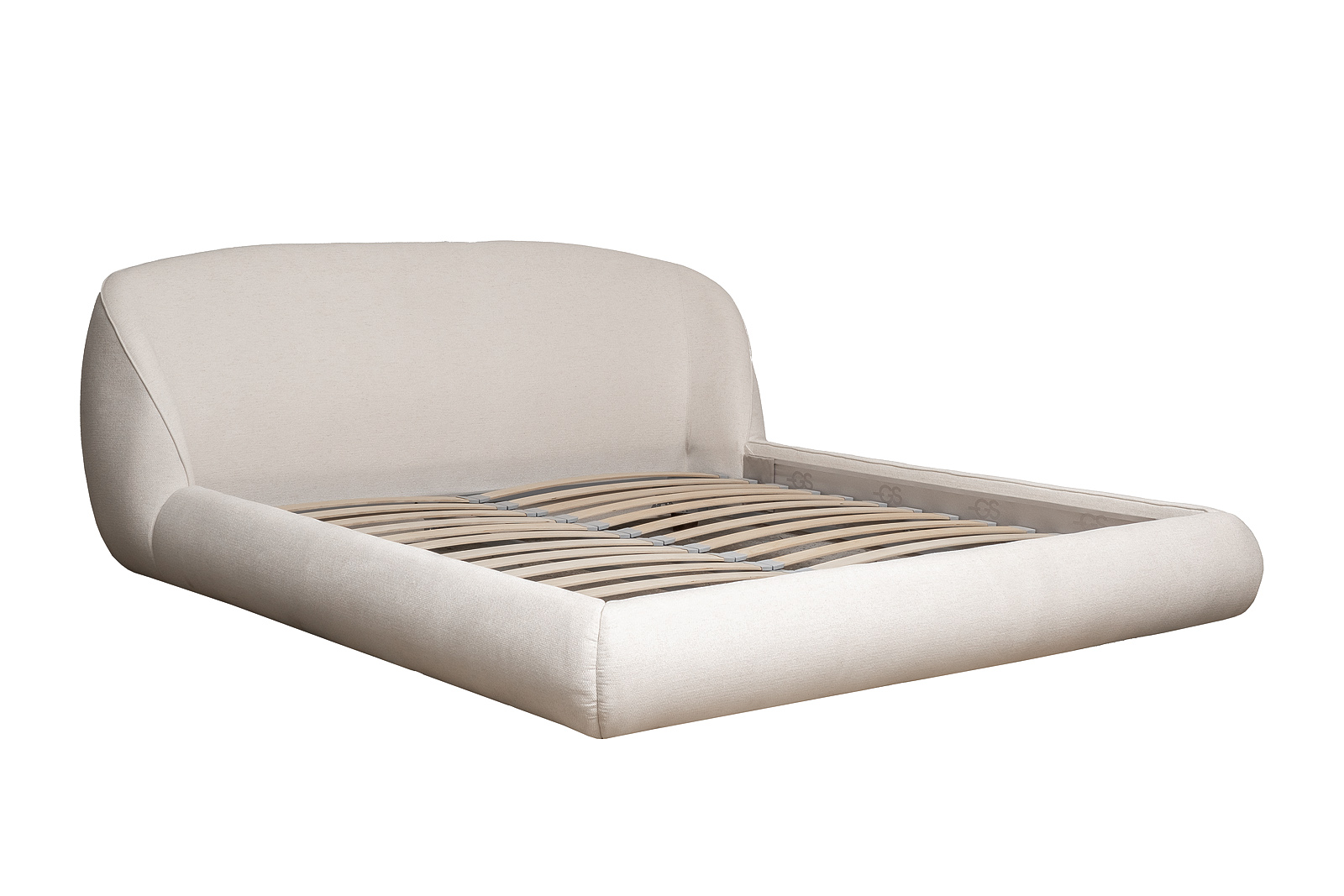 Кровать Palazzo 180 без мех.шенилл экрю Natur Ecru 215*240*90см