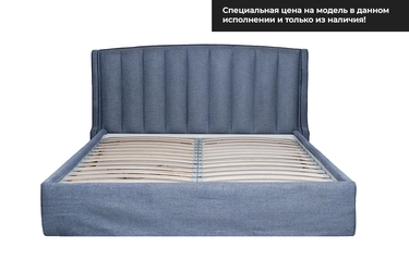 Кровать Odry c подъем.мех. шенилл синий Natur Sin 206*220*120
