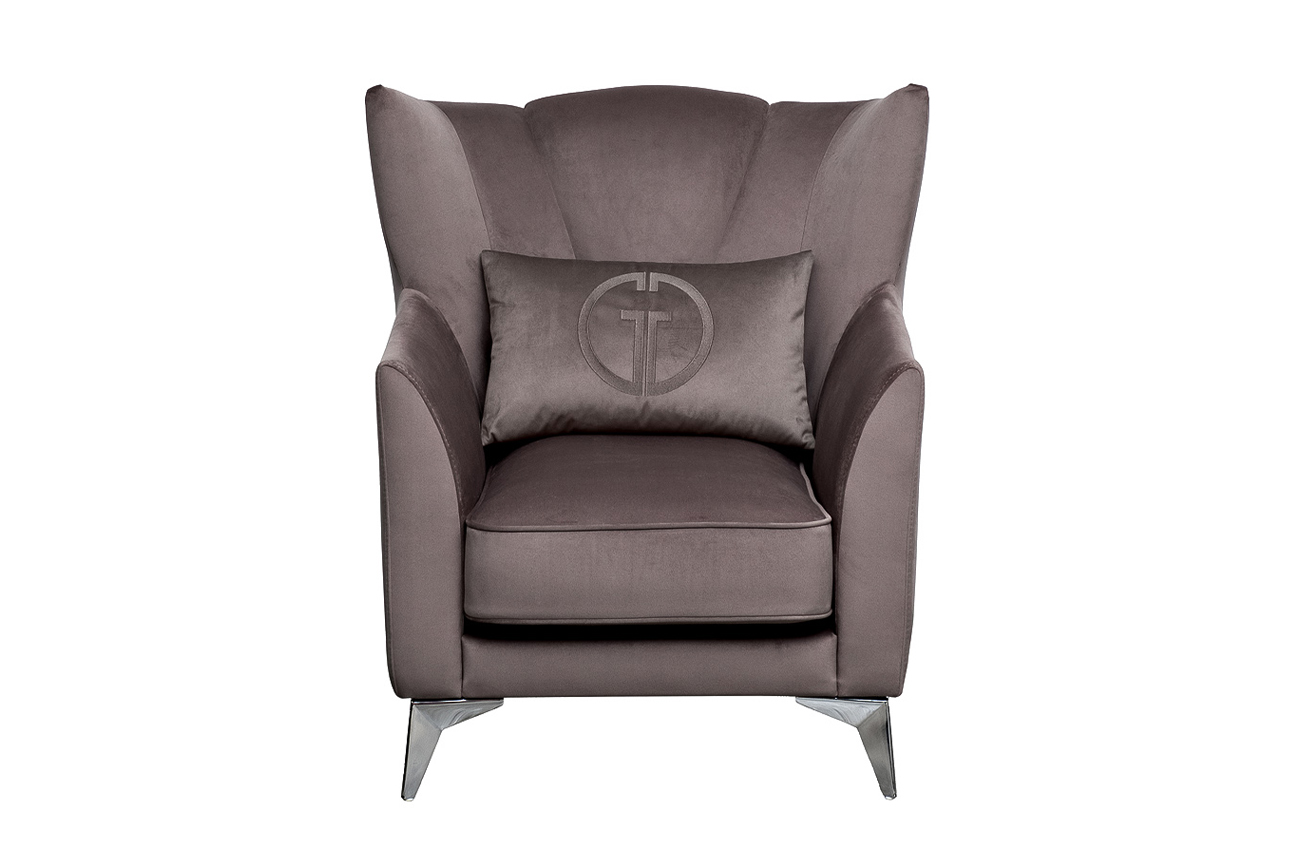 Кресло Siena велюр коричнвый Colt1012-ROSKOR 17 83*82*93см