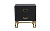 KFG059 Тумба c  2-мя ящиками черная/золото 