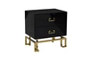 KFG059 Тумба c  2-мя ящиками черная/золото 