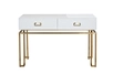 KFG070 Консоль, 2 ящика, белая/ золото 