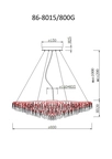 86-8015/800G Люстра d.80 h.32см, металл цвет шампань