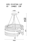 92EL-YG18739G-14P Люстра Cloud латунь D.60*H.27см