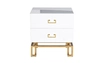 KFG085 Тумба 2 ящика белая/золото 