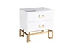 KFG085 Тумба 2 ящика белая/золото 