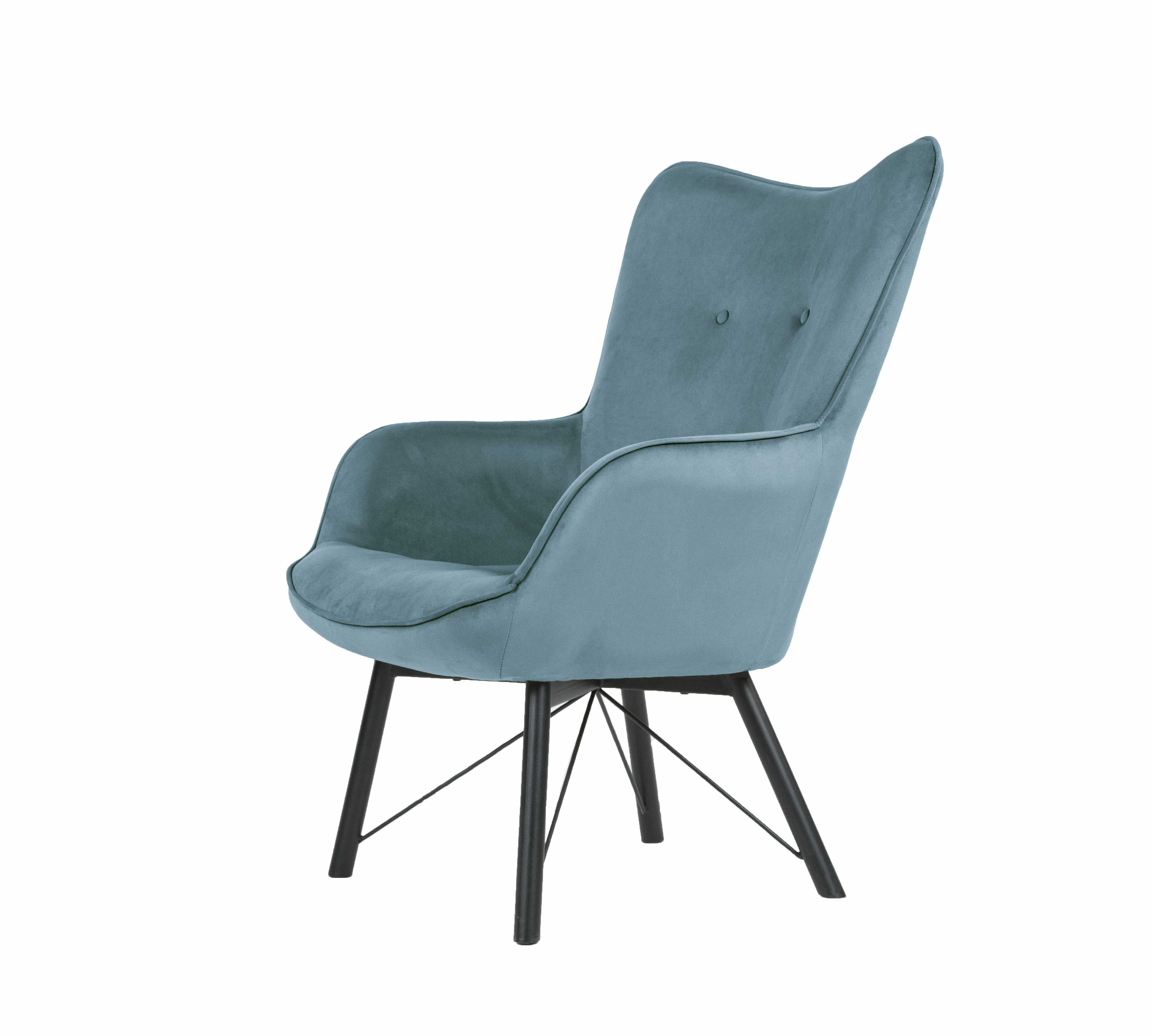 кресло Кресло Манго - Ножки металл  Серо-голубой каркас  Чёрный