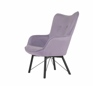 кресло Кресло Манго - Ножки металл  фреш 16 лавандовый каркас  Чёрный
